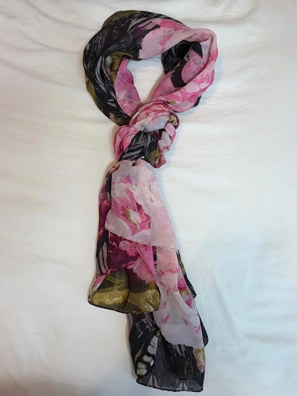 Oversized Pink Floral Butterfly Scarf Wrap